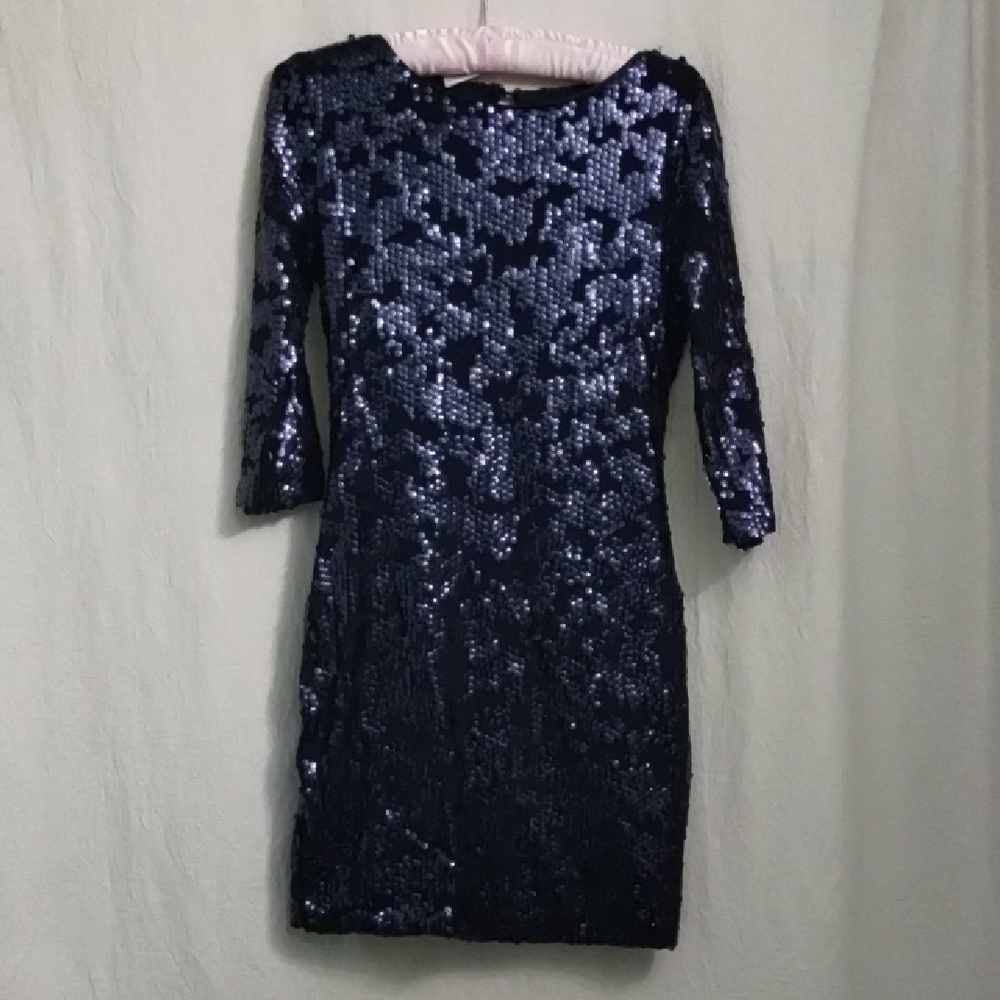 As U Wish Navy Sequin Dress